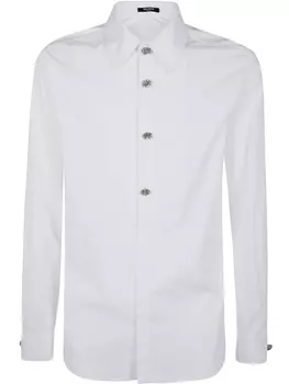 Хлопковая рубашка Balmain, белый