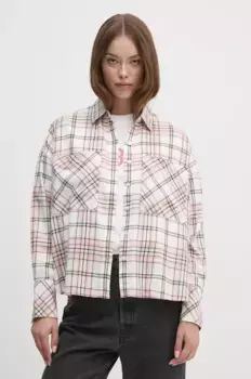 Хлопковая рубашка Barbour, розовый