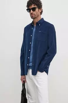 Хлопковая рубашка Barbour, темно-синий