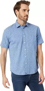 Хлопковая рубашка Bellis с короткими рукавами UNTUCKit, синий