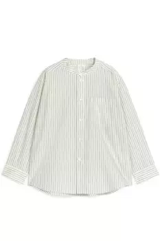 Хлопковая рубашка без воротника Arket, белый