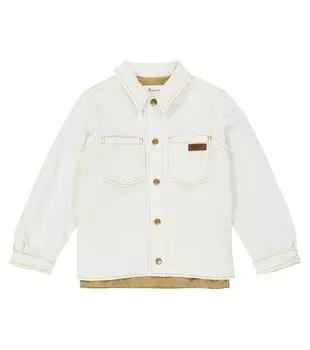 Хлопковая рубашка Bonpoint, синий