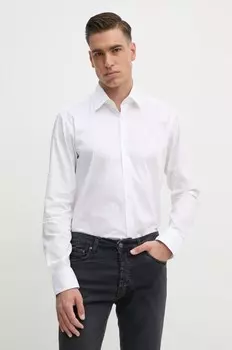 Хлопковая рубашка Boss, белый