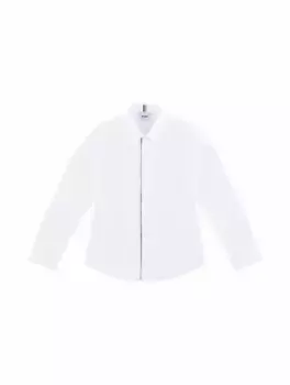 Хлопковая рубашка BOSS, белый