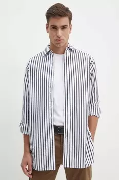 Хлопковая рубашка Boss, белый