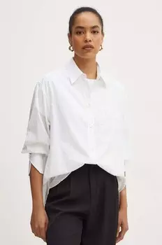 Хлопковая рубашка Boss, белый