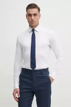 Хлопковая рубашка Boss Orange, белый