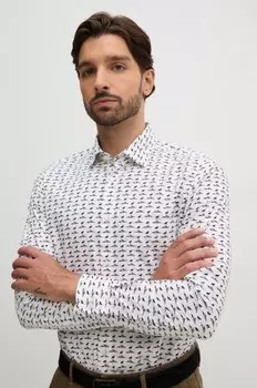 Хлопковая рубашка Boss Orange, белый