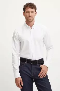 Хлопковая рубашка Boss Orange, белый