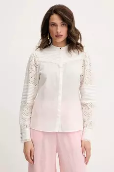 Хлопковая рубашка Boss Orange, белый