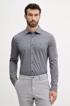 Хлопковая рубашка Boss Orange, синий