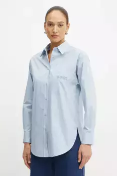 Хлопковая рубашка Boss Orange, синий