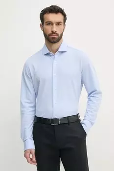 Хлопковая рубашка Boss, синий