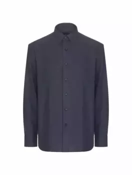 Хлопковая рубашка Brioni, тёмно-синий