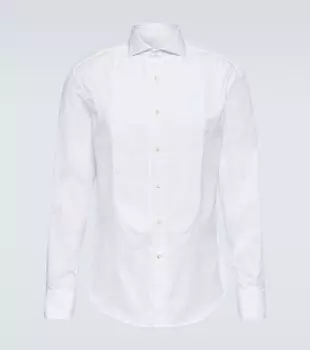 Хлопковая рубашка Brunello Cucinelli, белый