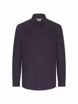 Хлопковая рубашка Brunello Cucinelli, тёмно-синий