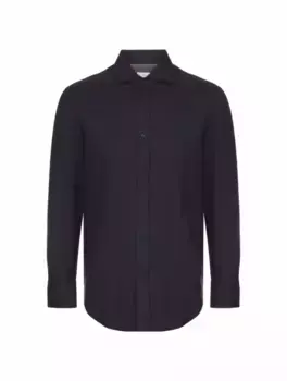 Хлопковая рубашка Brunello Cucinelli, тёмно-синий