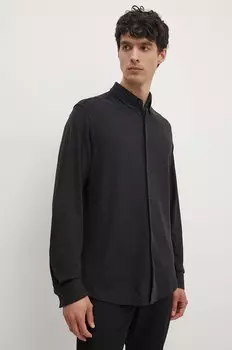 Хлопковая рубашка Calvin Klein, черный