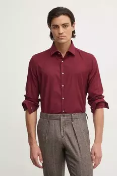 Хлопковая рубашка Calvin Klein, гранатовый