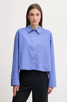 Хлопковая рубашка Calvin Klein Jeans, фиолетовый