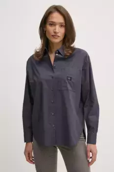 Хлопковая рубашка Calvin Klein Jeans, серый