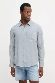 Хлопковая рубашка Calvin Klein Jeans, синий