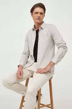 Хлопковая рубашка Calvin Klein, серый