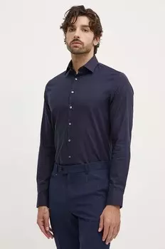 Хлопковая рубашка Calvin Klein, темно-синий