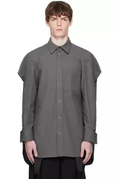Хлопковая рубашка Canvas Jean Paul Gaultier, серый