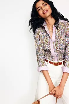 Хлопковая рубашка цвета сиенны Boden, розовый