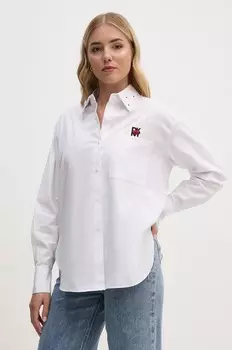 Хлопковая рубашка Dkny, белый