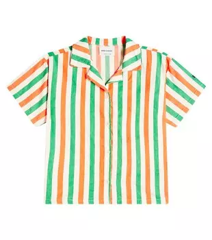 Хлопковая рубашка для боулинга с вертикальными полосками Bobo Choses, мультиколор