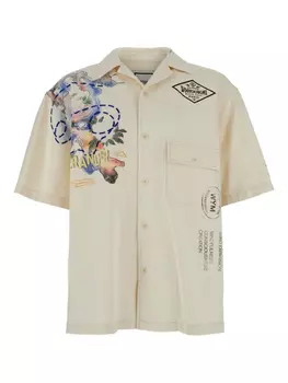 Хлопковая рубашка для боулинга Wooyoungmi, нейтральный