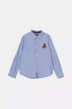 Хлопковая рубашка для детей Guess, синий