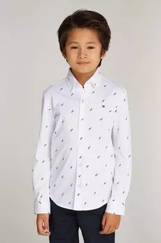 Хлопковая рубашка для детей Tommy Hilfiger, белый