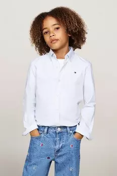 Хлопковая рубашка для детей Tommy Hilfiger, синий