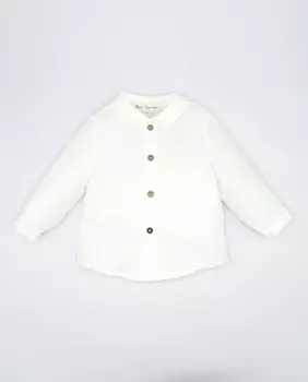 Хлопковая рубашка для мальчика цвета экрю Fina Ejerique, сырой