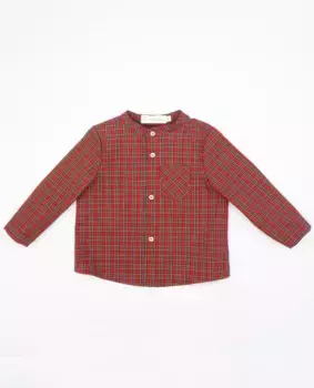 Хлопковая рубашка для мальчика с клетчатым принтом Fina Ejerique, красный
