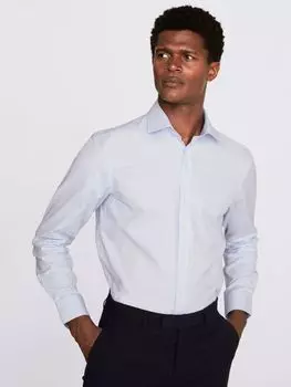 Хлопковая рубашка добби с одинарными манжетами на заказ Moss, небо