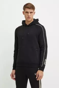 Хлопковая рубашка Ea7 Emporio Armani, черный