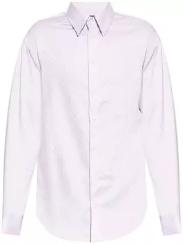Хлопковая рубашка Emporio Armani, розовый