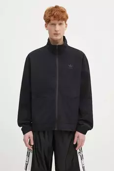 Хлопковая рубашка Essentials Seersucker Track Top Adidas Originals, черный