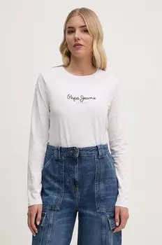 Хлопковая рубашка FIORE LS с длинными рукавами Pepe Jeans, белый