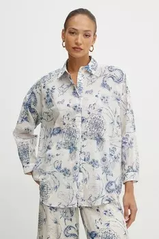 Хлопковая рубашка Fracomina, бежевый