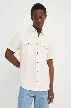 Хлопковая рубашка G-Star Raw, бежевый