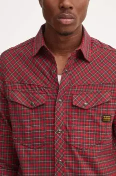 Хлопковая рубашка G-Star Raw, красный