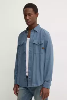 Хлопковая рубашка G-Star Raw, синий