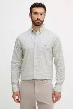Хлопковая рубашка Gant, зеленый