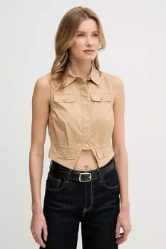 Хлопковая рубашка Gaudi, бежевый