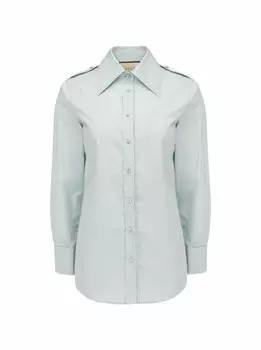 Хлопковая рубашка Gucci, синий